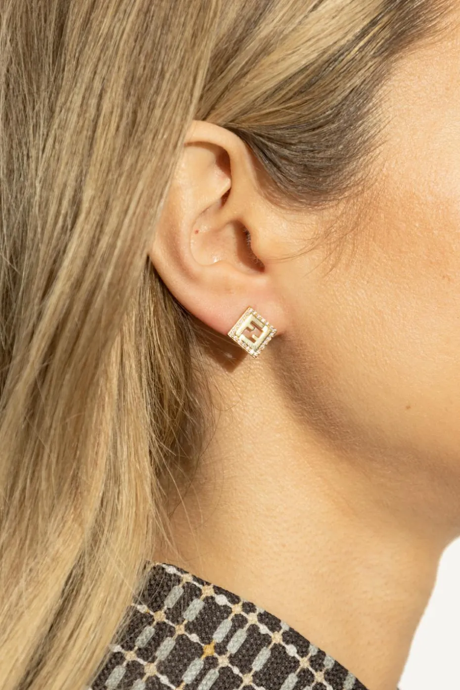 Fendi GOLD Logo-shaped earrings
