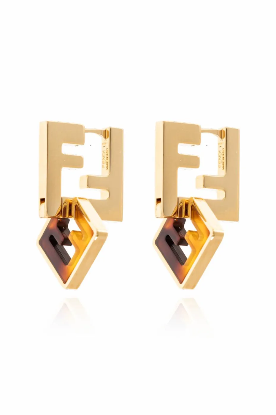 Fendi GOLD Logo-shaped earrings
