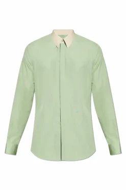 Fendi GREEN Cotton shirt with embroidered logo
