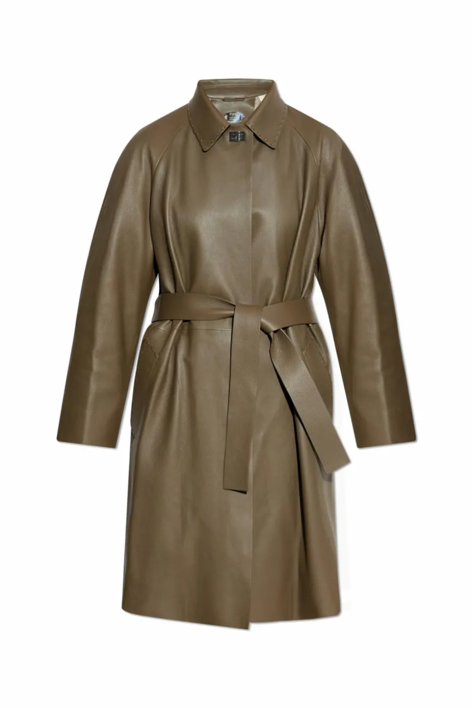 Fendi GREEN Leather coat