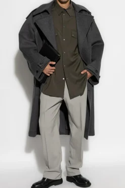 Fendi GREEN Wool shirt with pockets