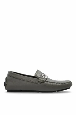 Fendi GREY Leather Loafers