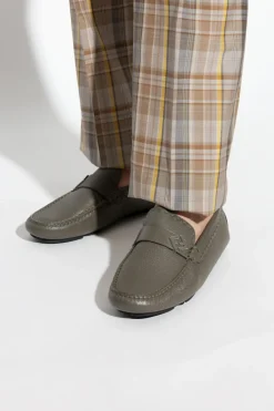 Fendi GREY Leather Loafers
