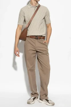 Fendi GREY Monogram polo shirt