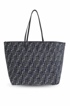 Fendi GREY Reversible 'Roll Large' shopper bag
