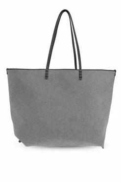 Fendi GREY Reversible 'Roll Large' shopper bag