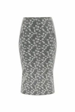 Fendi GREY Skirt with floral pattern