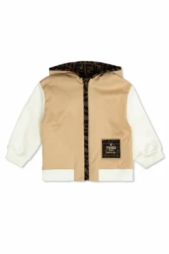 Fendi Kids beige Cotton hoodie