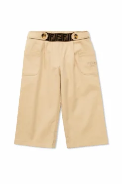 Fendi Kids beige Cotton pants with pockets