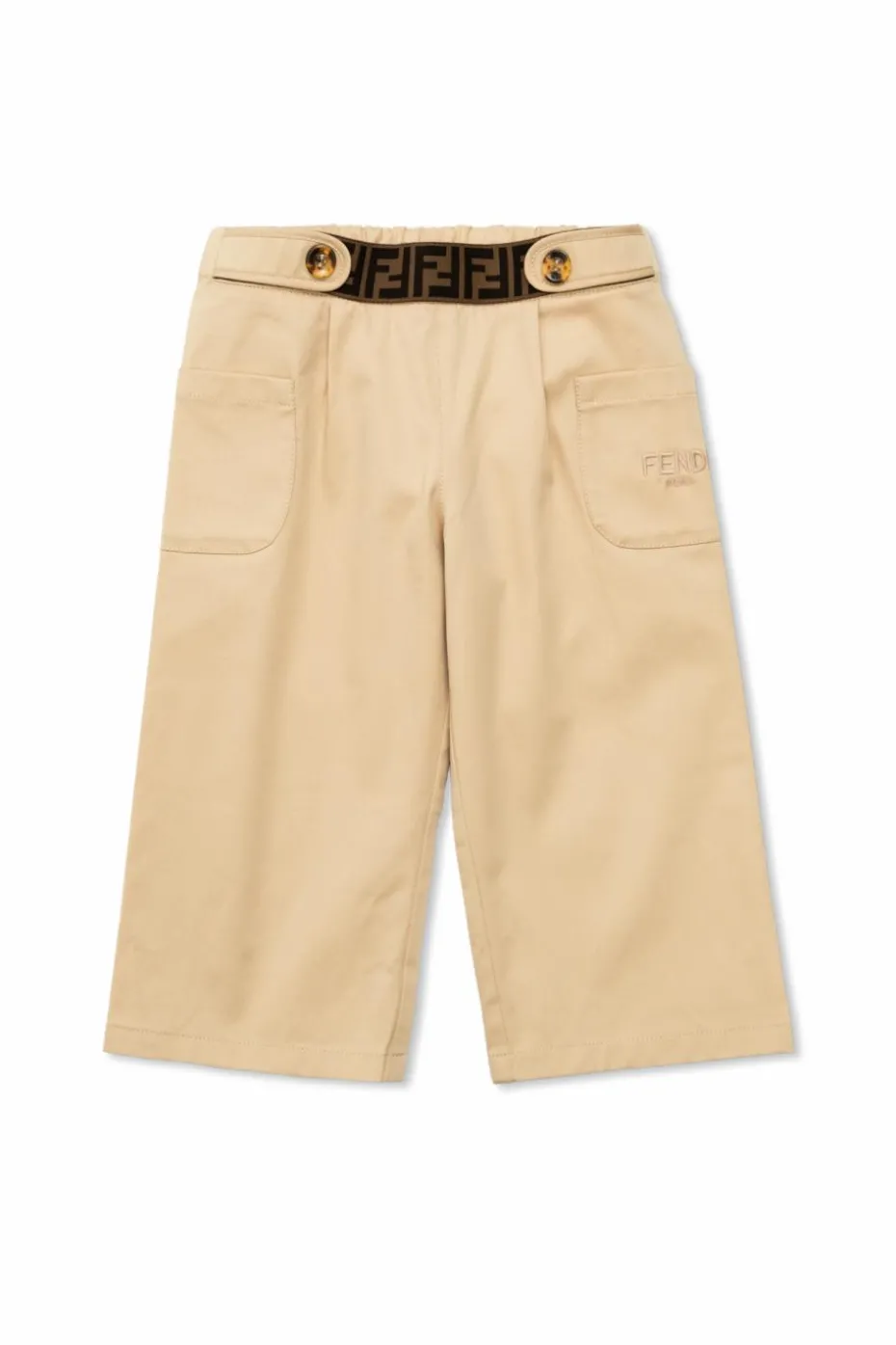Fendi Kids beige Cotton pants with pockets