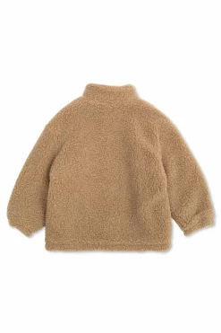Fendi Kids beige Fur jacket with pocket