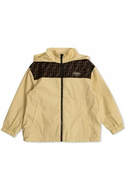 Fendi Kids beige Hooded jacket