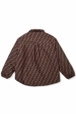 Fendi Kids BLACK Reversible jacket with logo