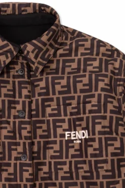 Fendi Kids BLACK Reversible jacket with logo