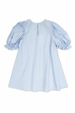 Fendi Kids BLUE Cotton dress with embroidered logo