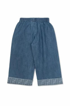 Fendi Kids BLUE Jeans with rolled-up legs