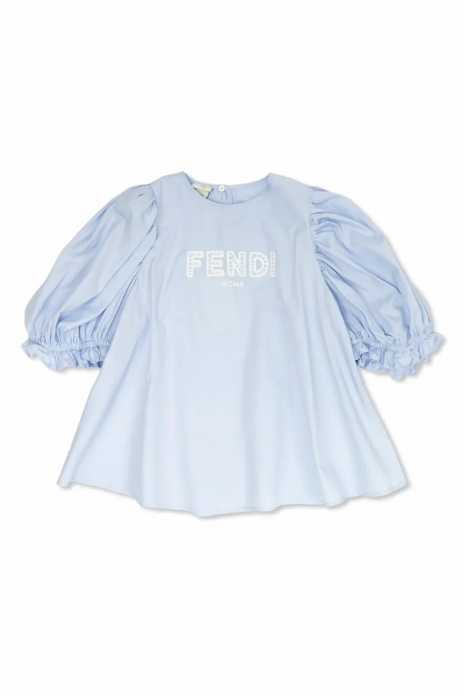 Fendi Kids BLUE Top with embroidered logo