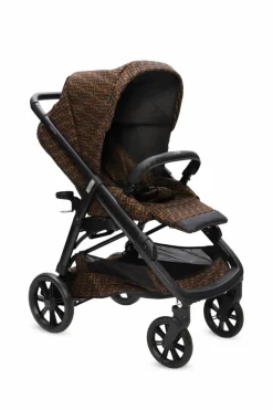 Fendi Kids BROWN Folding baby stroller with logo