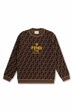 Fendi Kids BROWN Monogrammed sweater