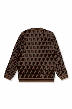 Fendi Kids BROWN Monogrammed sweater