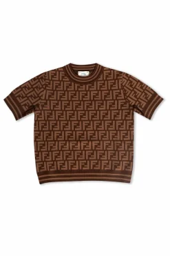 Fendi Kids BROWN Top with logo