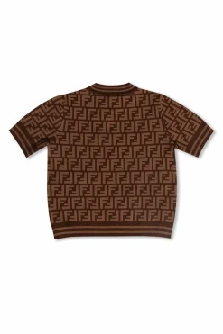 Fendi Kids BROWN Top with logo