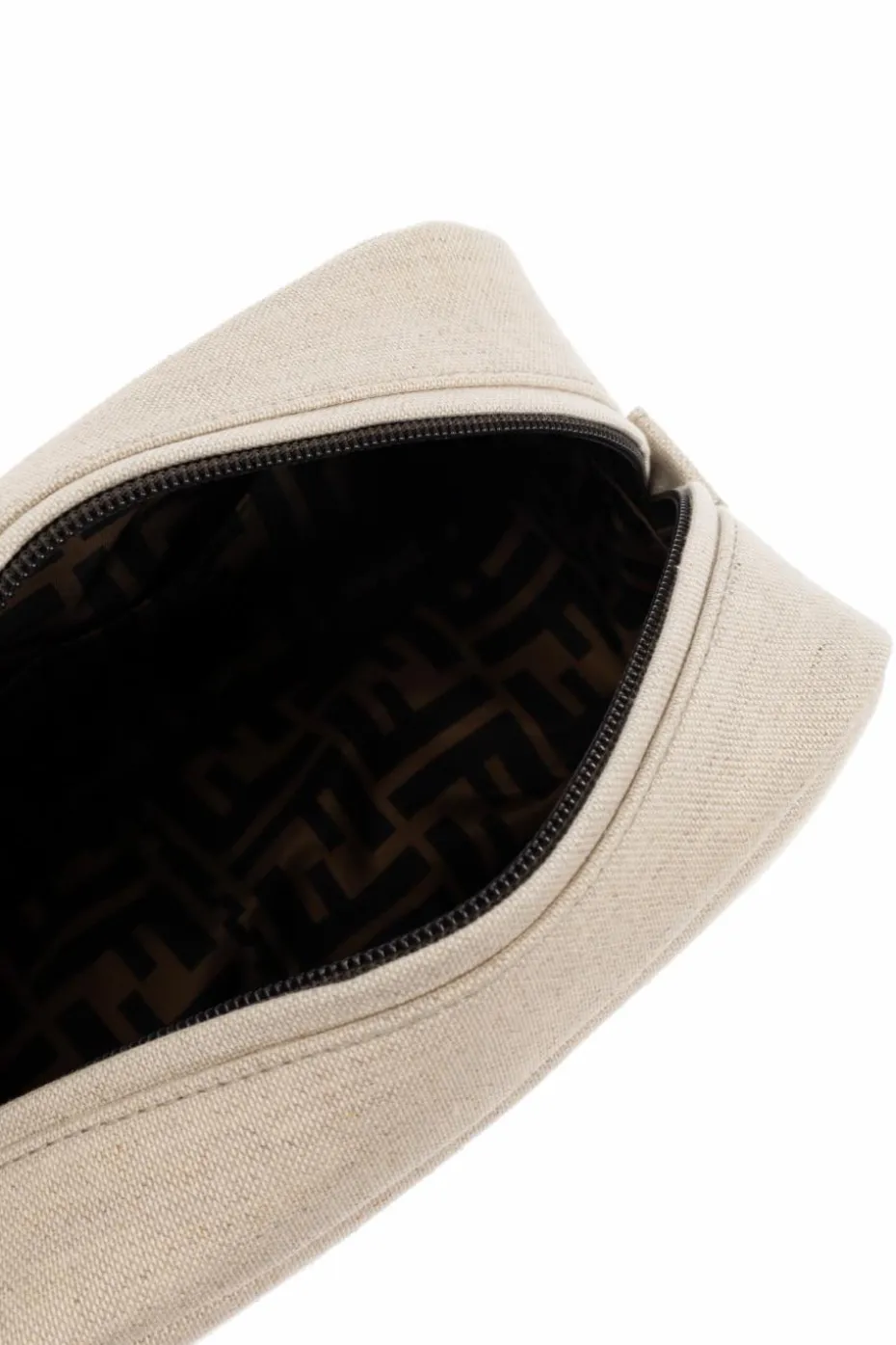 Fendi Kids cream Cosmetic bag with logo
