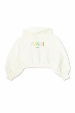 Fendi Kids cream Sweatshirt with logo