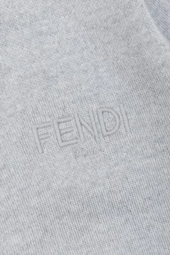 Fendi Kids GREY Cardigan with embroidered logo
