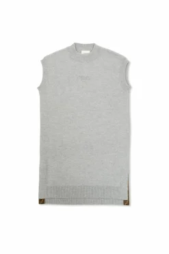 Fendi Kids GREY Sleeveless wool dress