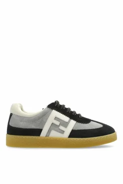 Fendi Kids GREY Suede sports shoes