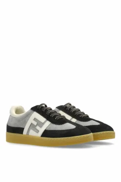 Fendi Kids GREY Suede sports shoes