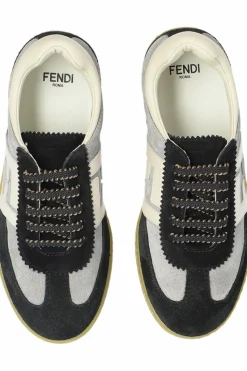 Fendi Kids GREY Suede sports shoes