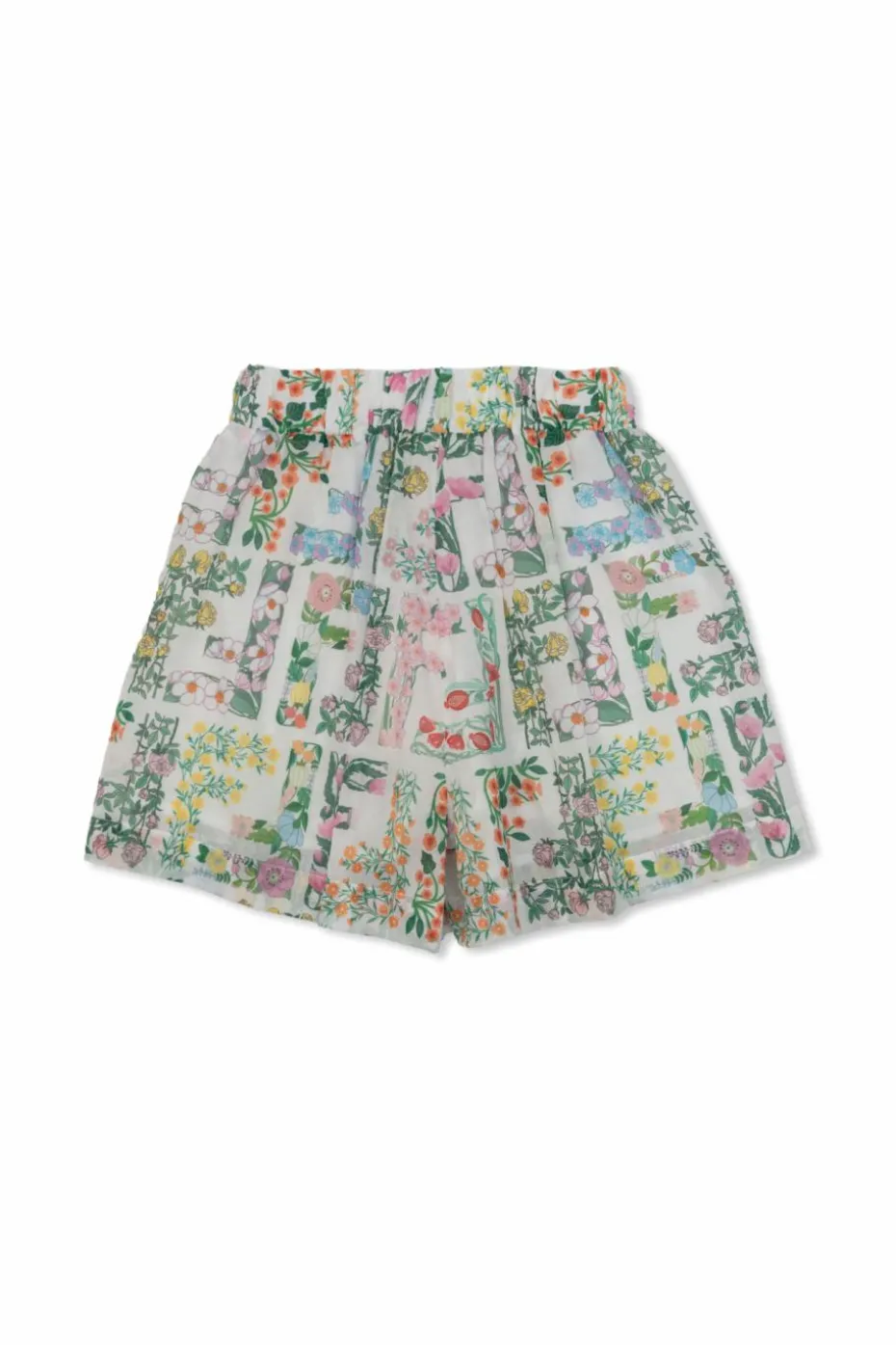 Fendi Kids MULTICOLOUR Floral motif shorts