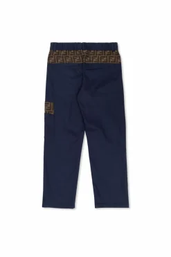 Fendi Kids NAVY BLUE Cotton trousers