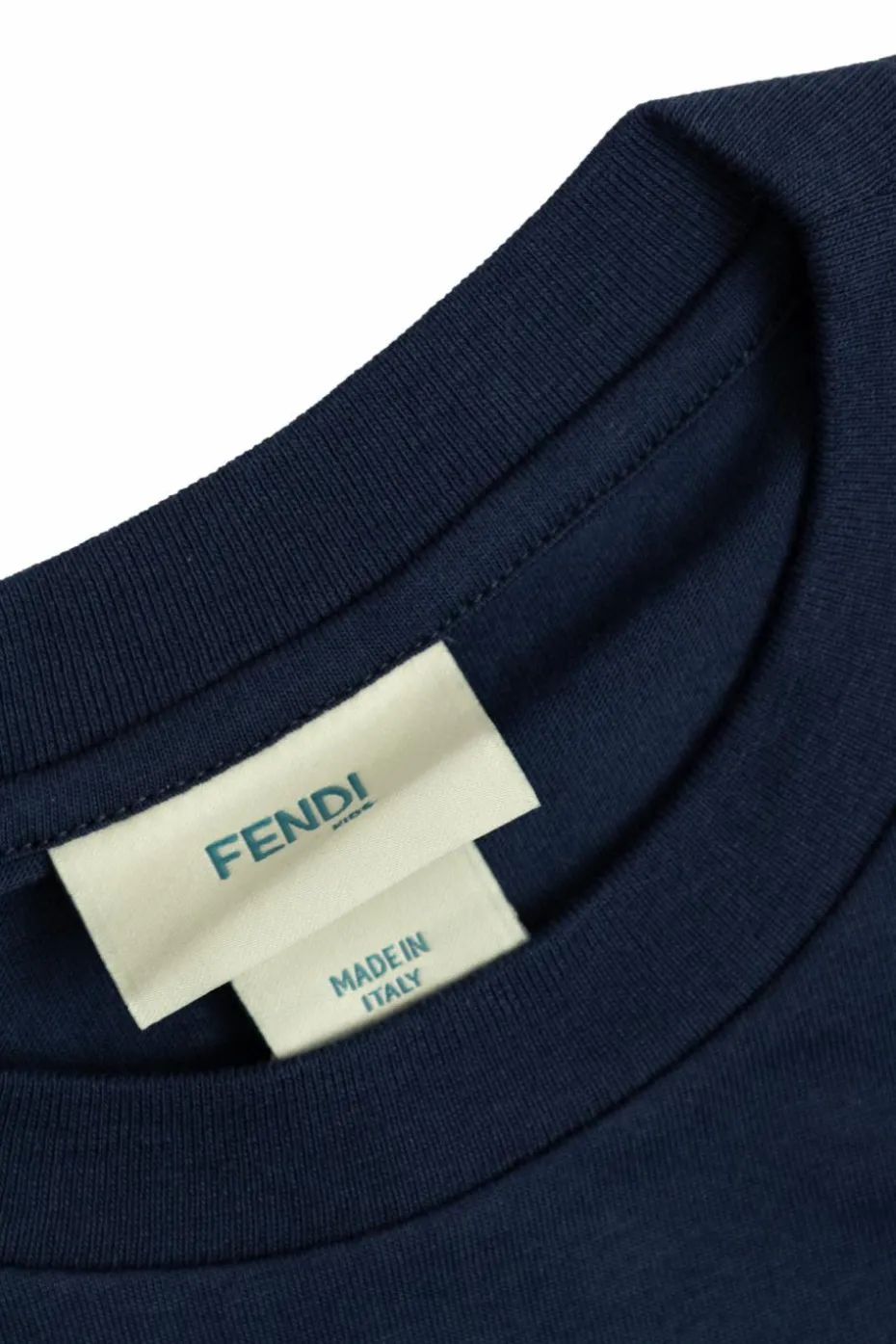 Fendi Kids NAVY BLUE T-shirt with a colorfully printed logo