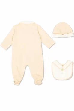 Fendi Kids PINK Set: bodysuit, hat and bib