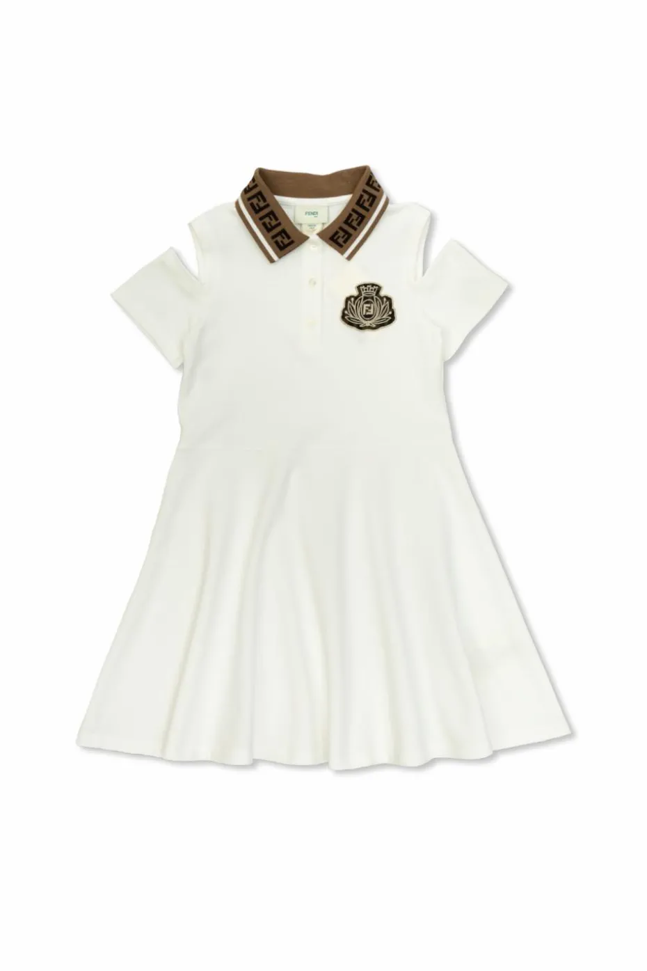 Fendi Kids WHITE Cotton polo dress