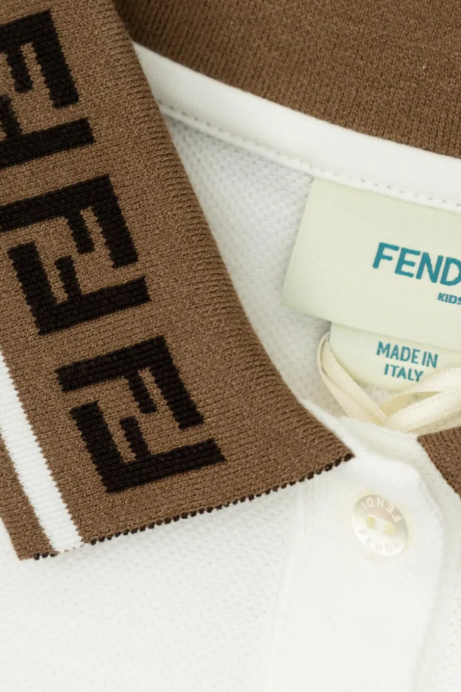 Fendi Kids WHITE Cotton polo dress