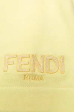 Fendi Kids YELLOW Shorts with embroidered logo