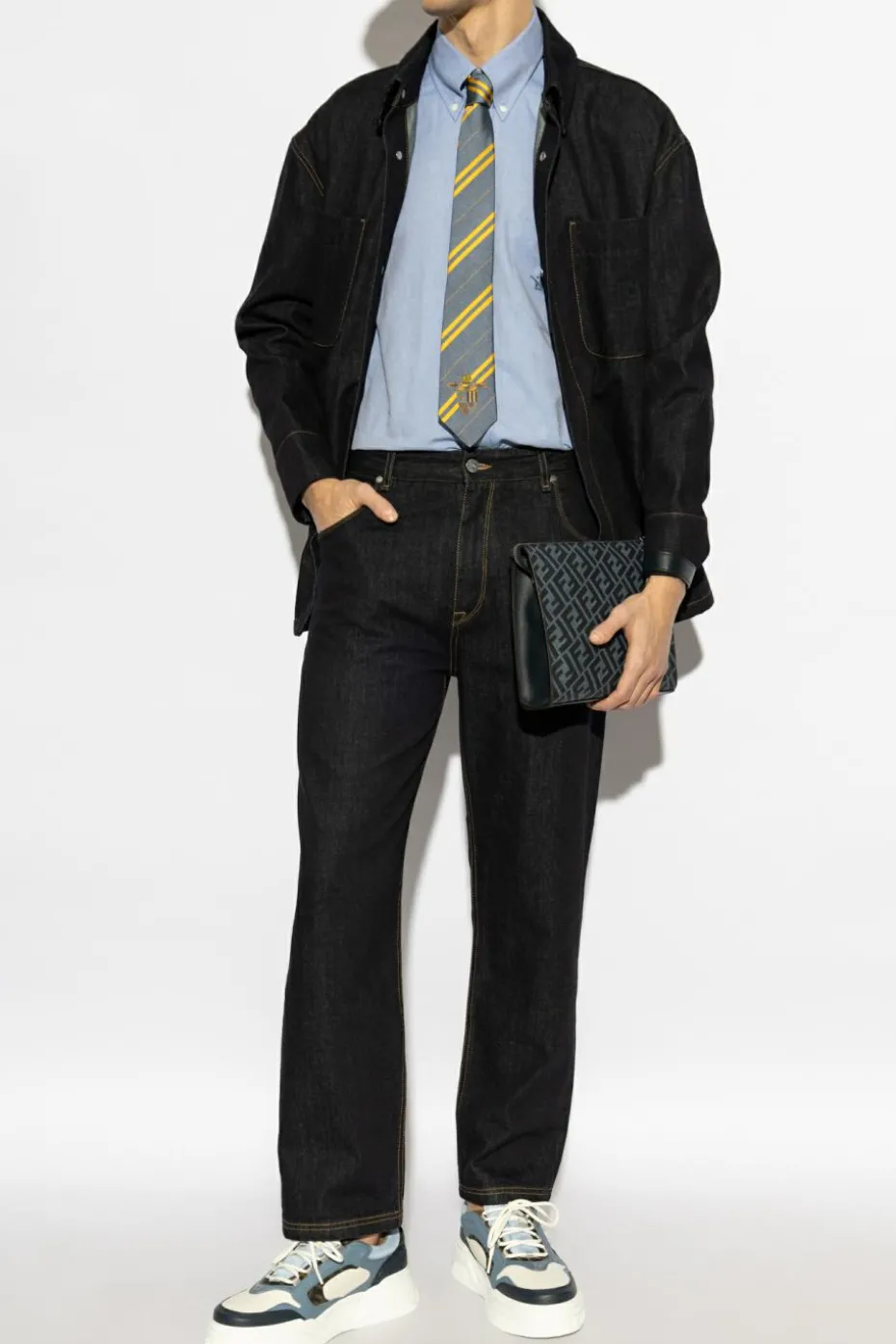 Fendi NAVY BLUE Jeans with logo