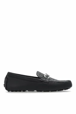 Fendi NAVY BLUE Leather moccasins 'Olock'
