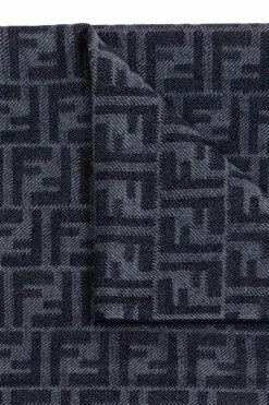 Fendi NAVY BLUE Monogram scarf