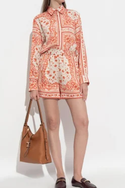 Fendi ORANGE Silk shorts