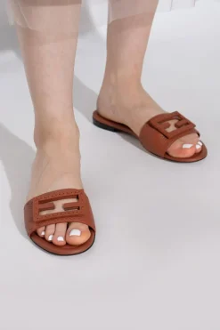 Fendi RED Leather slides