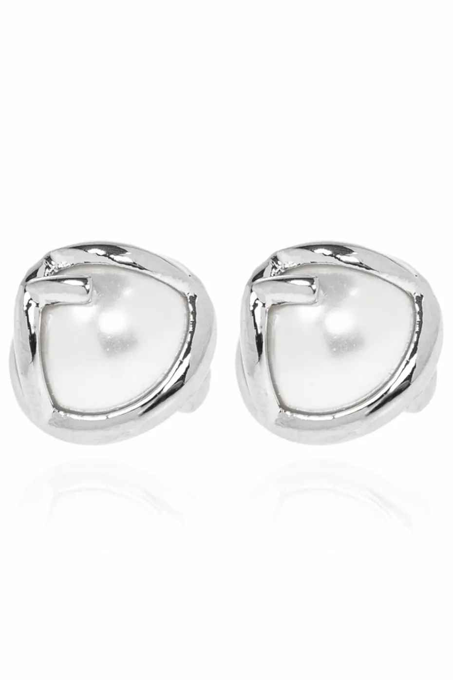 Fendi SILVER Earrings with glass pearl