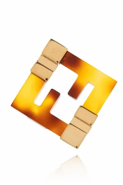 Fendi YELLOW Earrings in the shape of a logo