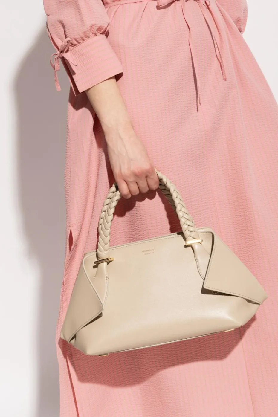 FERRAGAMO beige Handbag Scarf Small