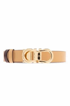 FERRAGAMO beige Reversible belt with logo