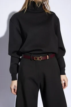 FERRAGAMO beige Reversible belt with logo